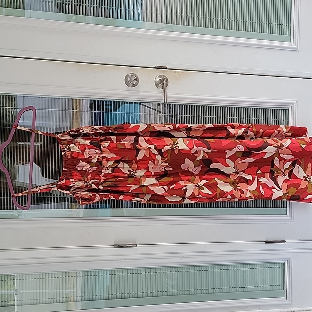 A New Day Smocked Floral Midi Dress With Pockets And Adjustable Straps Sz XL - Picture 3 of 12